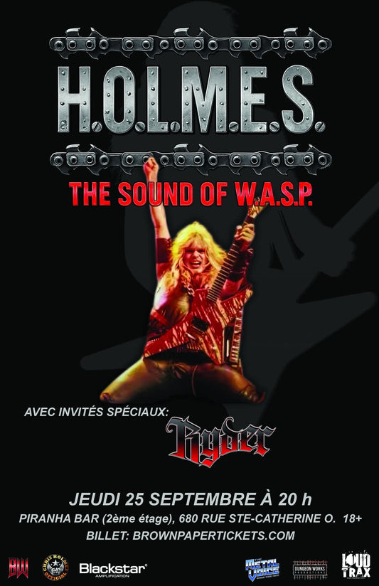 Chris Holmes/Ryder Live at Piranha Bar (Montreal, Quebec, Canada) ticket